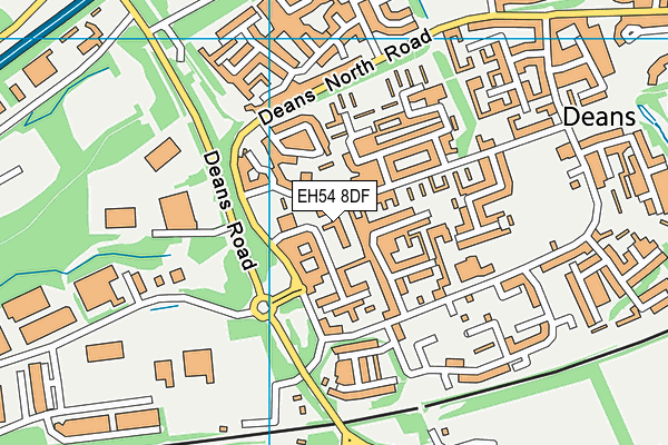 EH54 8DF map - OS VectorMap District (Ordnance Survey)