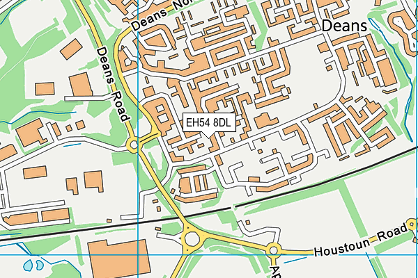 EH54 8DL map - OS VectorMap District (Ordnance Survey)