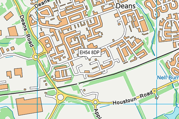EH54 8DP map - OS VectorMap District (Ordnance Survey)