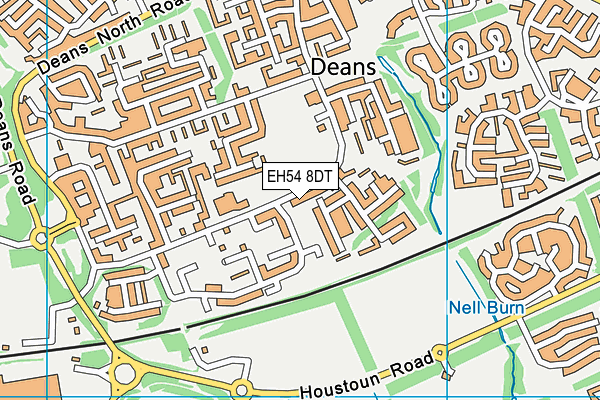 EH54 8DT map - OS VectorMap District (Ordnance Survey)