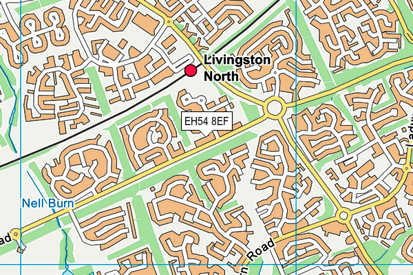 EH54 8EF map - OS VectorMap District (Ordnance Survey)