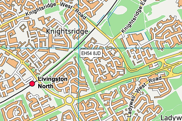 EH54 8JD map - OS VectorMap District (Ordnance Survey)