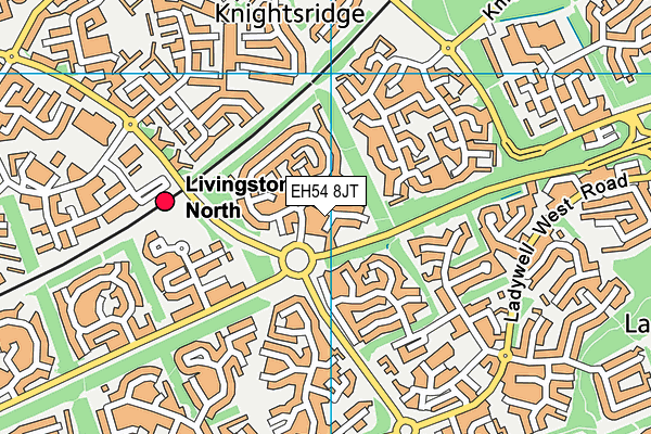 EH54 8JT map - OS VectorMap District (Ordnance Survey)