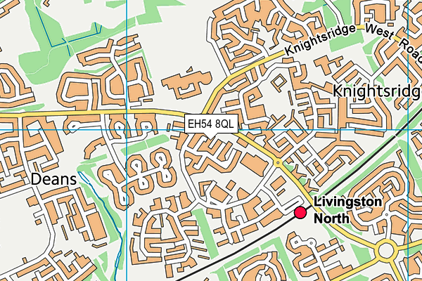 EH54 8QL map - OS VectorMap District (Ordnance Survey)