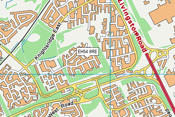 EH54 8RE map - OS VectorMap District (Ordnance Survey)