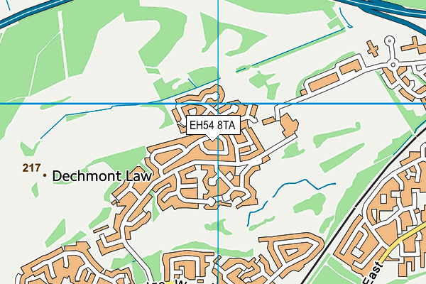 EH54 8TA map - OS VectorMap District (Ordnance Survey)