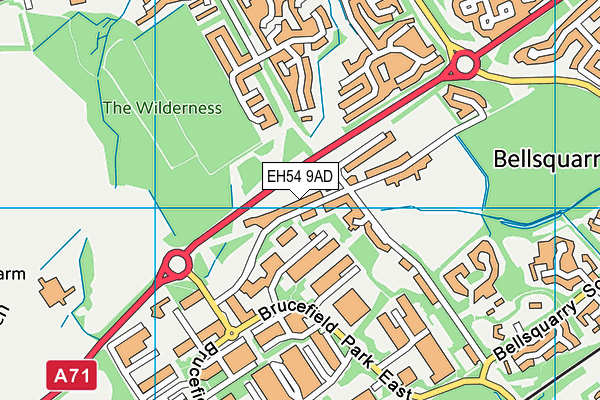 EH54 9AD map - OS VectorMap District (Ordnance Survey)