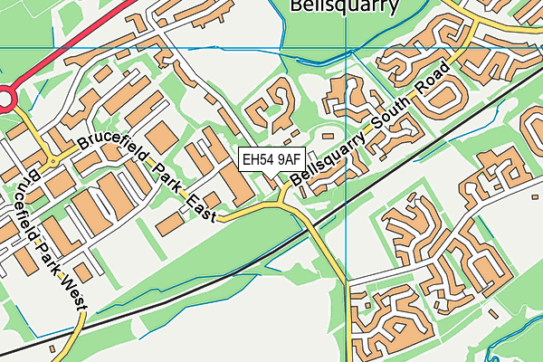 EH54 9AF map - OS VectorMap District (Ordnance Survey)