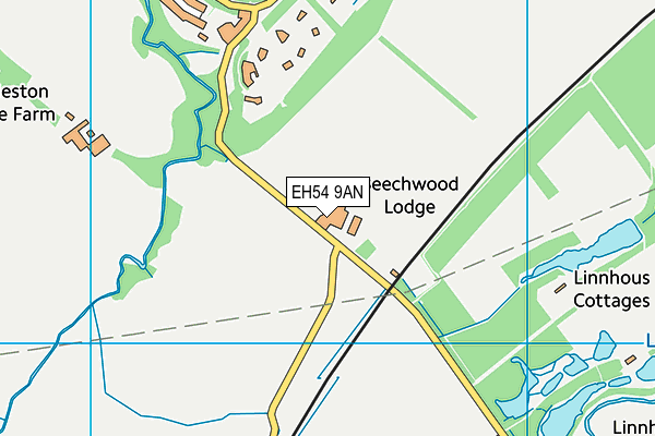 EH54 9AN map - OS VectorMap District (Ordnance Survey)