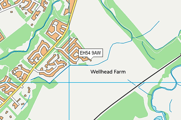 EH54 9AW map - OS VectorMap District (Ordnance Survey)