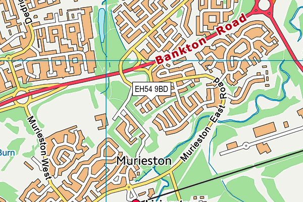 EH54 9BD map - OS VectorMap District (Ordnance Survey)