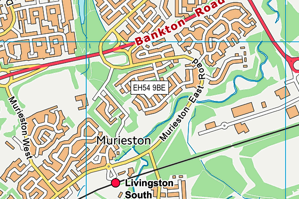 EH54 9BE map - OS VectorMap District (Ordnance Survey)