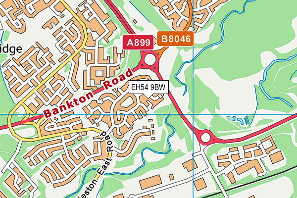 EH54 9BW map - OS VectorMap District (Ordnance Survey)