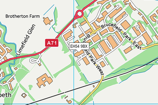 EH54 9BX map - OS VectorMap District (Ordnance Survey)