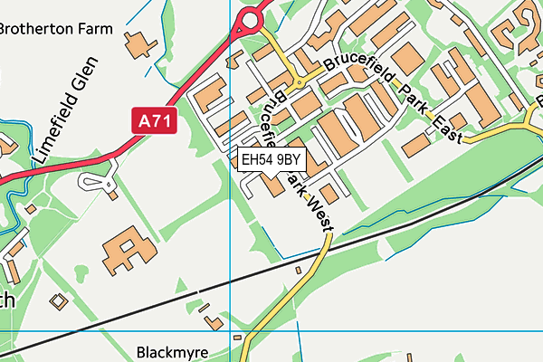 EH54 9BY map - OS VectorMap District (Ordnance Survey)