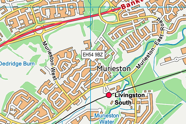 EH54 9BZ map - OS VectorMap District (Ordnance Survey)