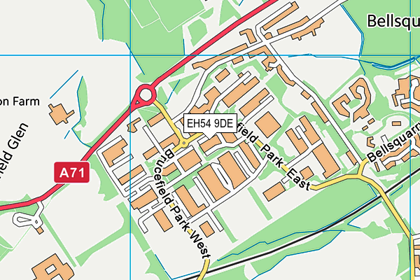 EH54 9DE map - OS VectorMap District (Ordnance Survey)