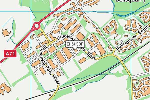 EH54 9DF map - OS VectorMap District (Ordnance Survey)