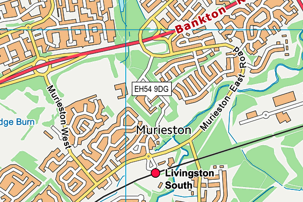 EH54 9DG map - OS VectorMap District (Ordnance Survey)