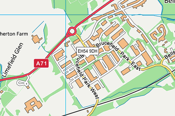 EH54 9DH map - OS VectorMap District (Ordnance Survey)