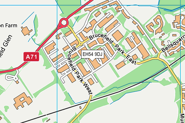 EH54 9DJ map - OS VectorMap District (Ordnance Survey)