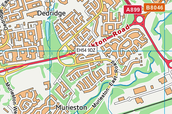 EH54 9DZ map - OS VectorMap District (Ordnance Survey)