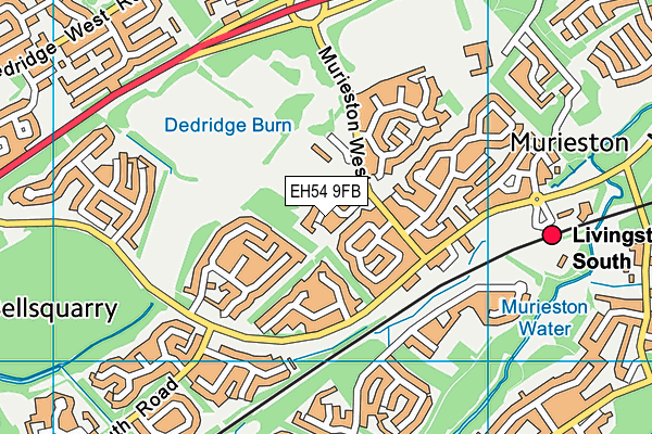 EH54 9FB map - OS VectorMap District (Ordnance Survey)