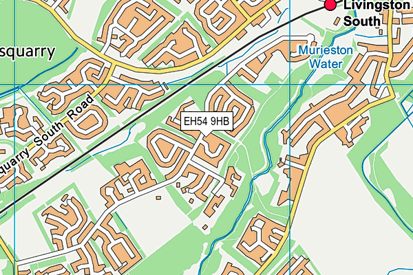 EH54 9HB map - OS VectorMap District (Ordnance Survey)