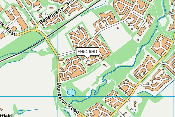 EH54 9HD map - OS VectorMap District (Ordnance Survey)