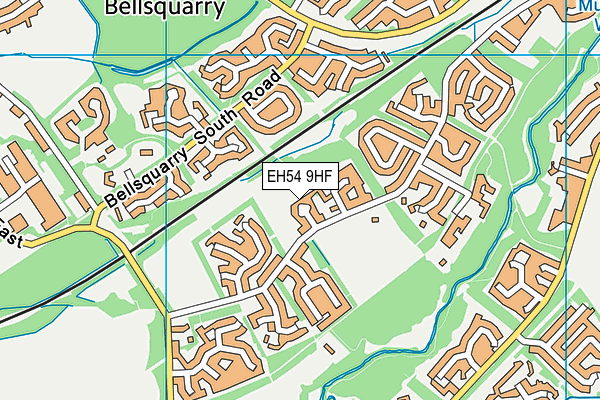 EH54 9HF map - OS VectorMap District (Ordnance Survey)