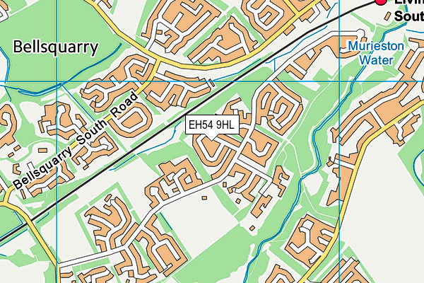 EH54 9HL map - OS VectorMap District (Ordnance Survey)