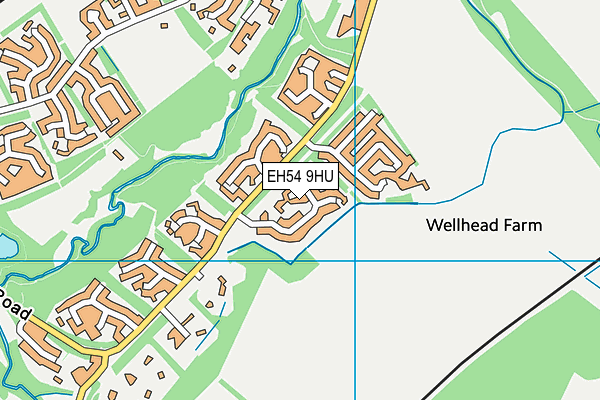 EH54 9HU map - OS VectorMap District (Ordnance Survey)