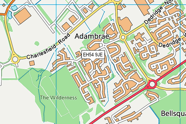 EH54 9JE map - OS VectorMap District (Ordnance Survey)