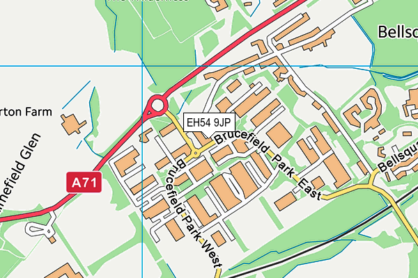 EH54 9JP map - OS VectorMap District (Ordnance Survey)