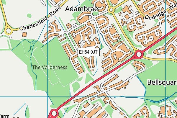 EH54 9JT map - OS VectorMap District (Ordnance Survey)