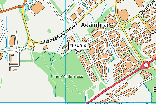 EH54 9JX map - OS VectorMap District (Ordnance Survey)