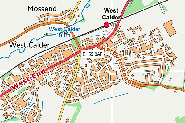 EH55 8AF map - OS VectorMap District (Ordnance Survey)