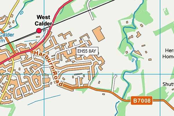 EH55 8AY map - OS VectorMap District (Ordnance Survey)