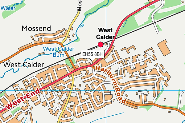 EH55 8BH map - OS VectorMap District (Ordnance Survey)