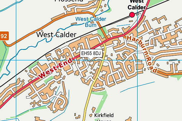 EH55 8DJ map - OS VectorMap District (Ordnance Survey)