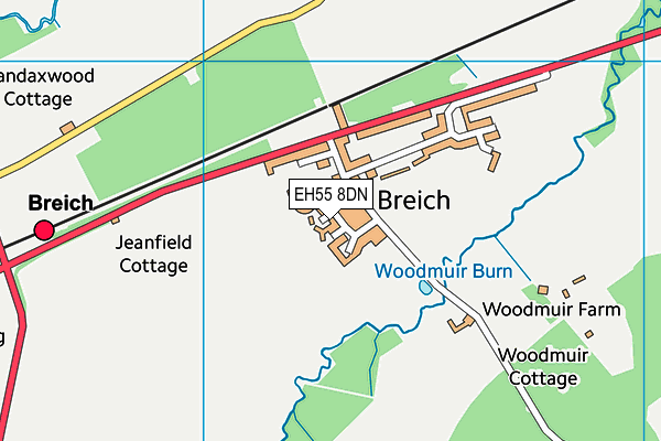 EH55 8DN map - OS VectorMap District (Ordnance Survey)