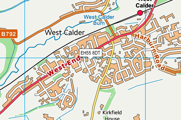 EH55 8DT map - OS VectorMap District (Ordnance Survey)