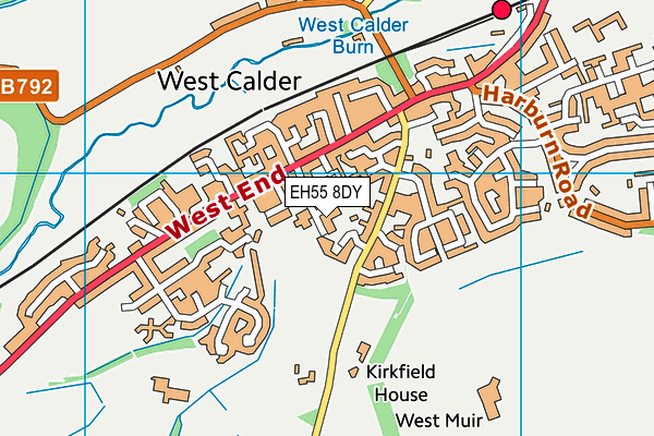 EH55 8DY map - OS VectorMap District (Ordnance Survey)
