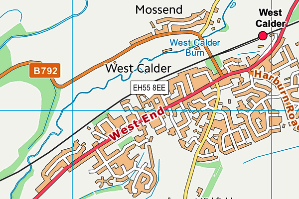 EH55 8EE map - OS VectorMap District (Ordnance Survey)