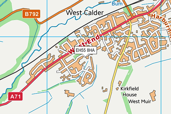 EH55 8HA map - OS VectorMap District (Ordnance Survey)