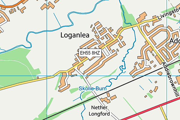 EH55 8HZ map - OS VectorMap District (Ordnance Survey)