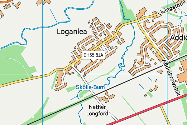 EH55 8JA map - OS VectorMap District (Ordnance Survey)