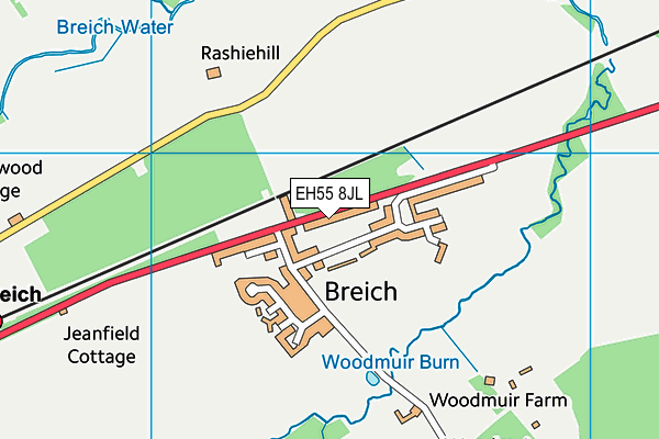 EH55 8JL map - OS VectorMap District (Ordnance Survey)