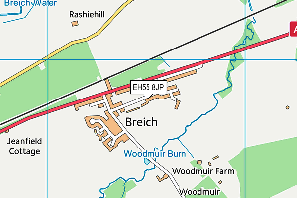 EH55 8JP map - OS VectorMap District (Ordnance Survey)
