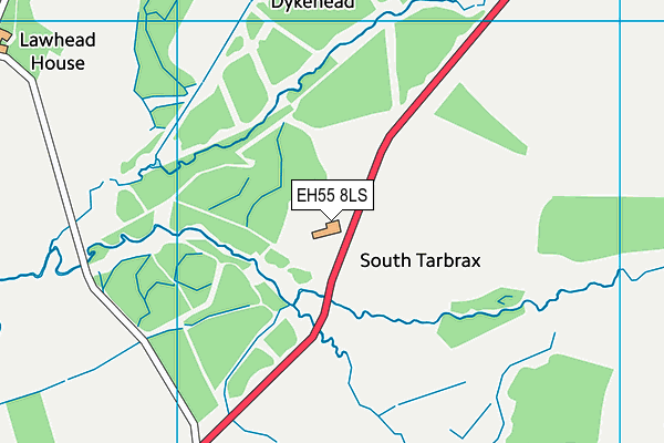 EH55 8LS map - OS VectorMap District (Ordnance Survey)